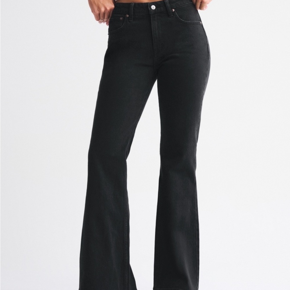 Abercrombie & Fitch Black High-Rise Flare Jeans